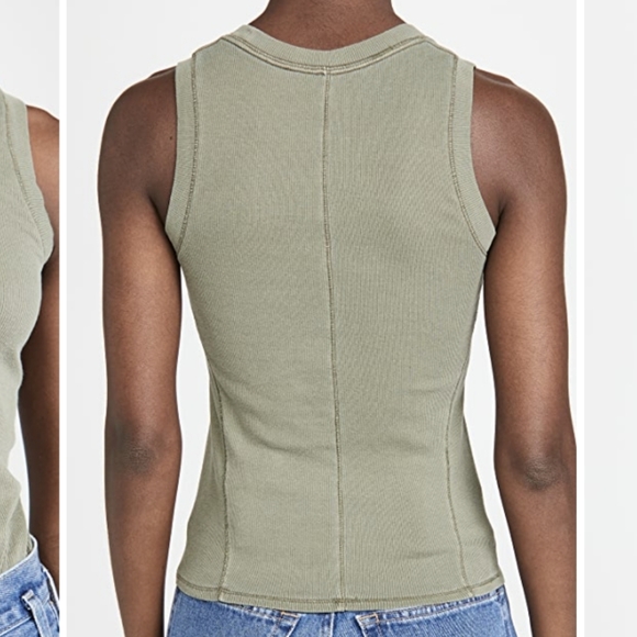 Free People U Neck Tank Army Dust Size M - Picture 7 of 8